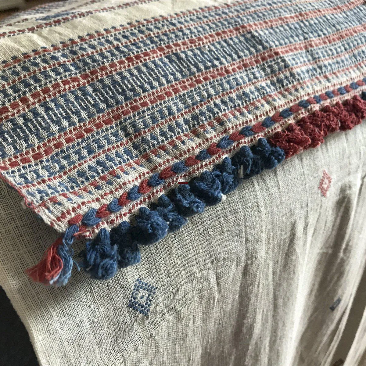 5222 Stunning Classic Handspun Cotton Scarf with Natural dyes