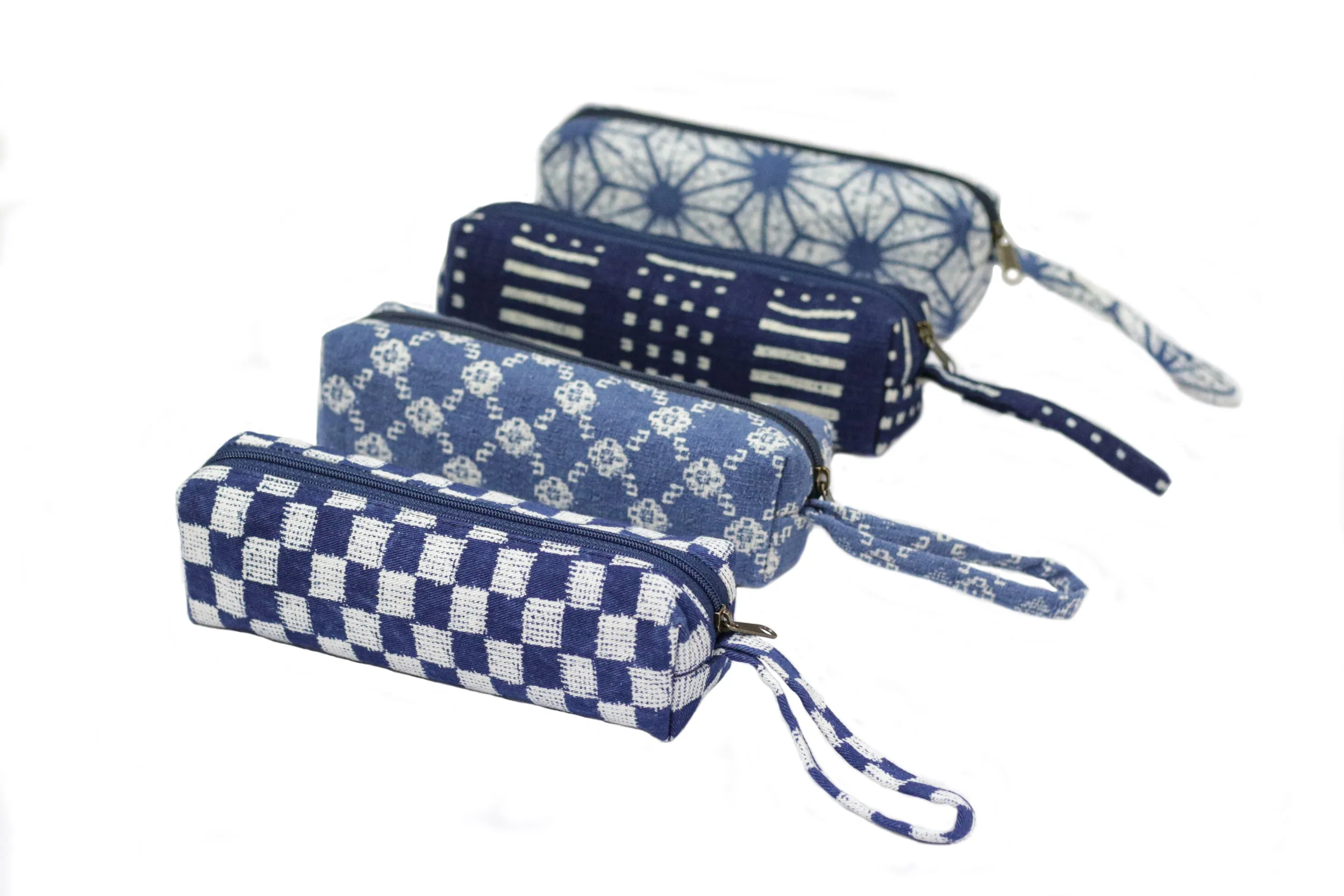 Aizome Indigo Shibori (Tie-Dye) Pencil Case (003)