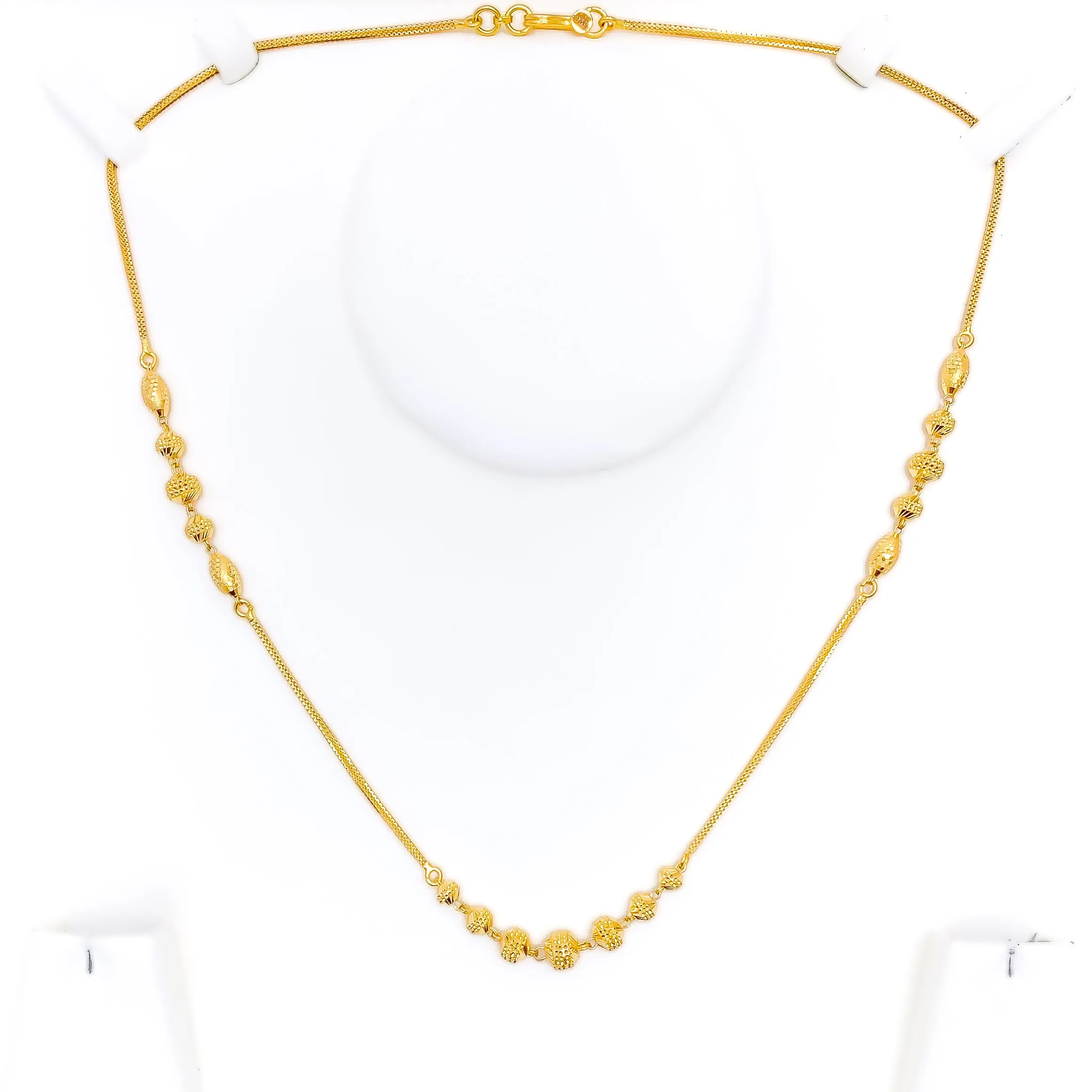 Alternating Charming 22K Gold Orb Necklace