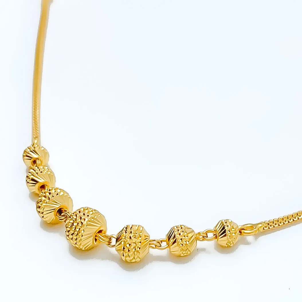 Alternating Charming 22K Gold Orb Necklace