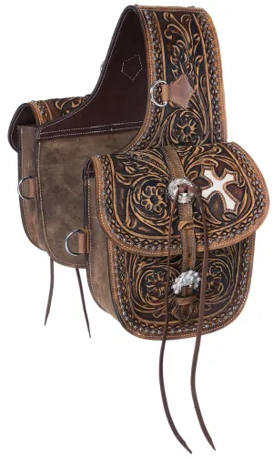 Antique Tooled Leather Saddle Bag