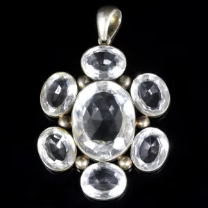 Antique Victorian Large Aquamarine Pendant Circa 1860