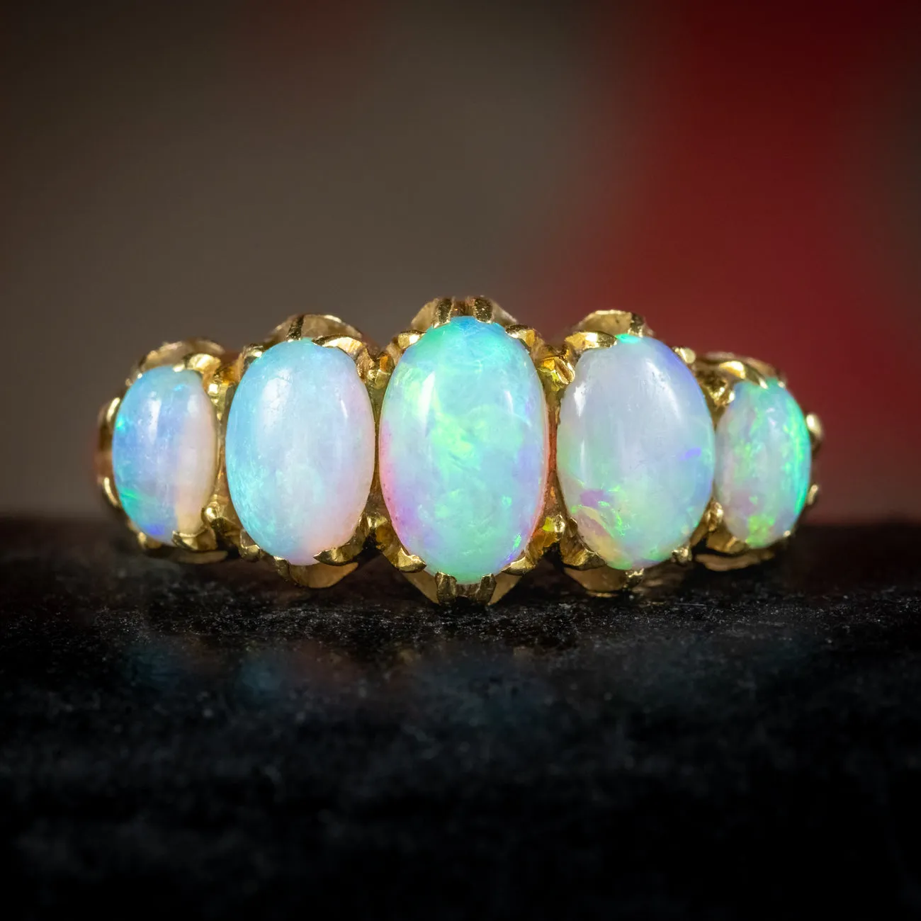 Antique Victorian Opal Ring 18ct Gold 2.5ct Of Opal