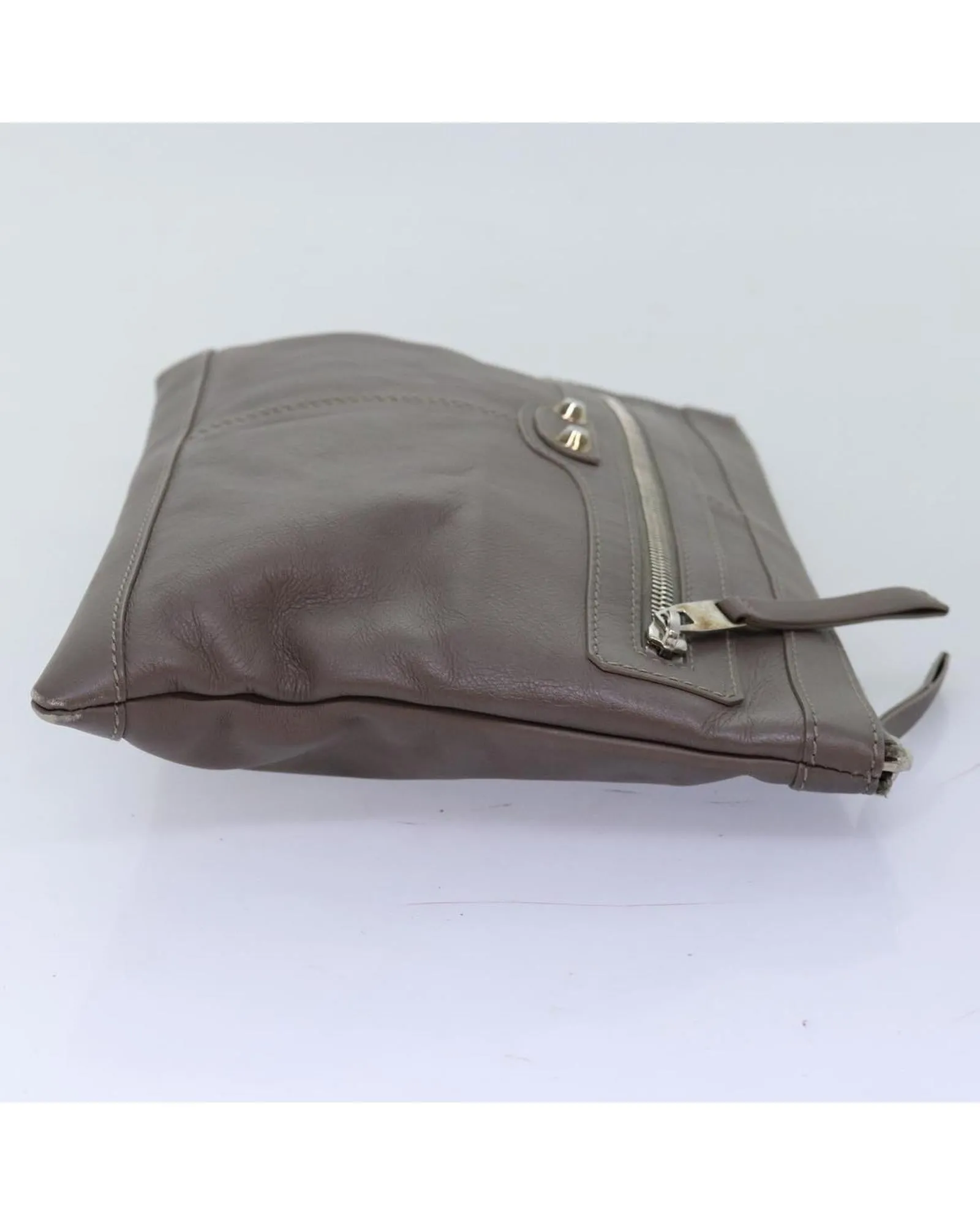 Balenciaga Everyday Clutch Taupe Leather