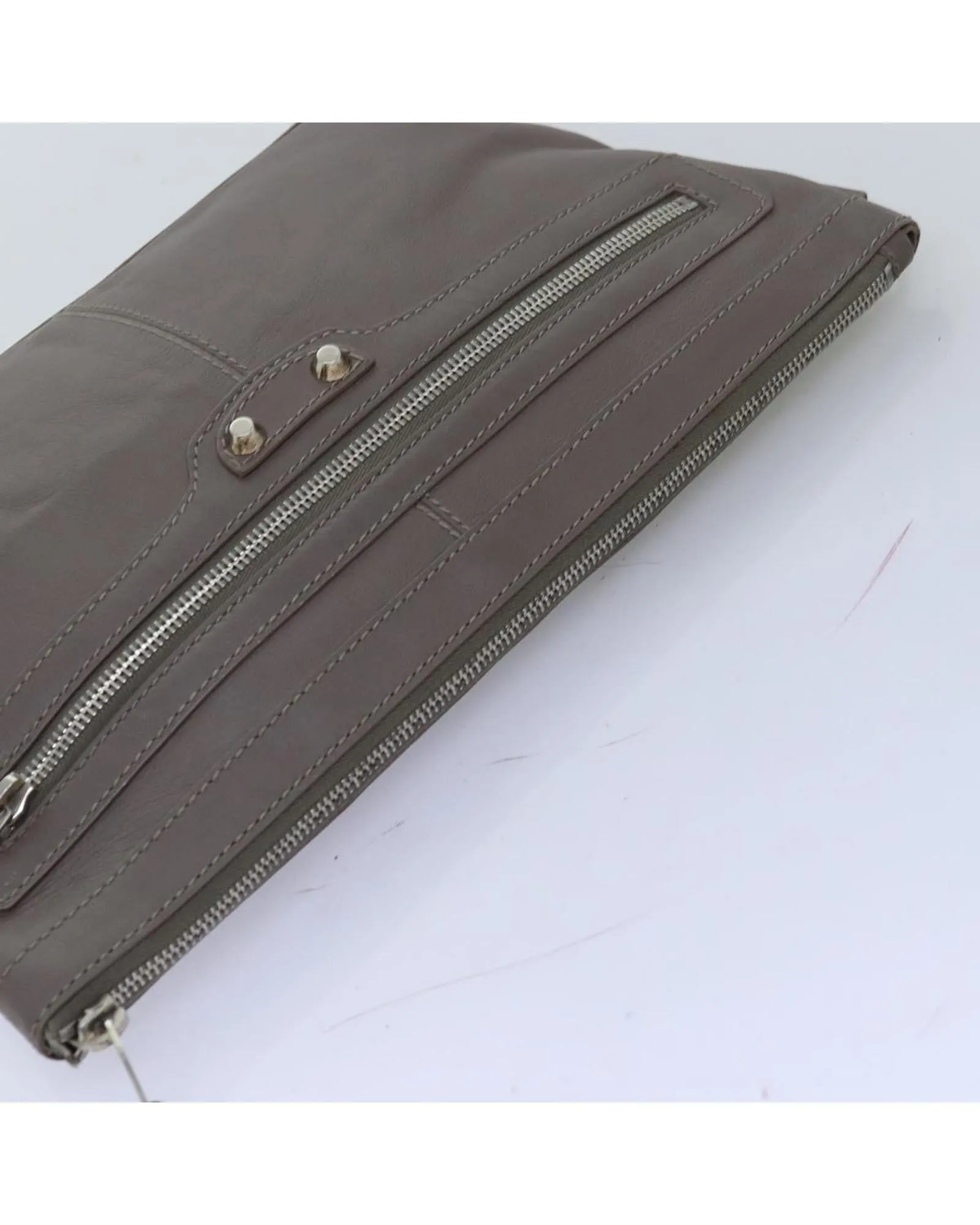 Balenciaga Everyday Clutch Taupe Leather