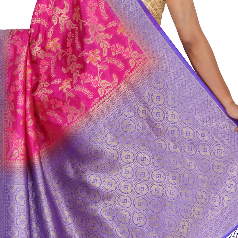 Banaras Tilfi Sari with Pattu Border - Pink