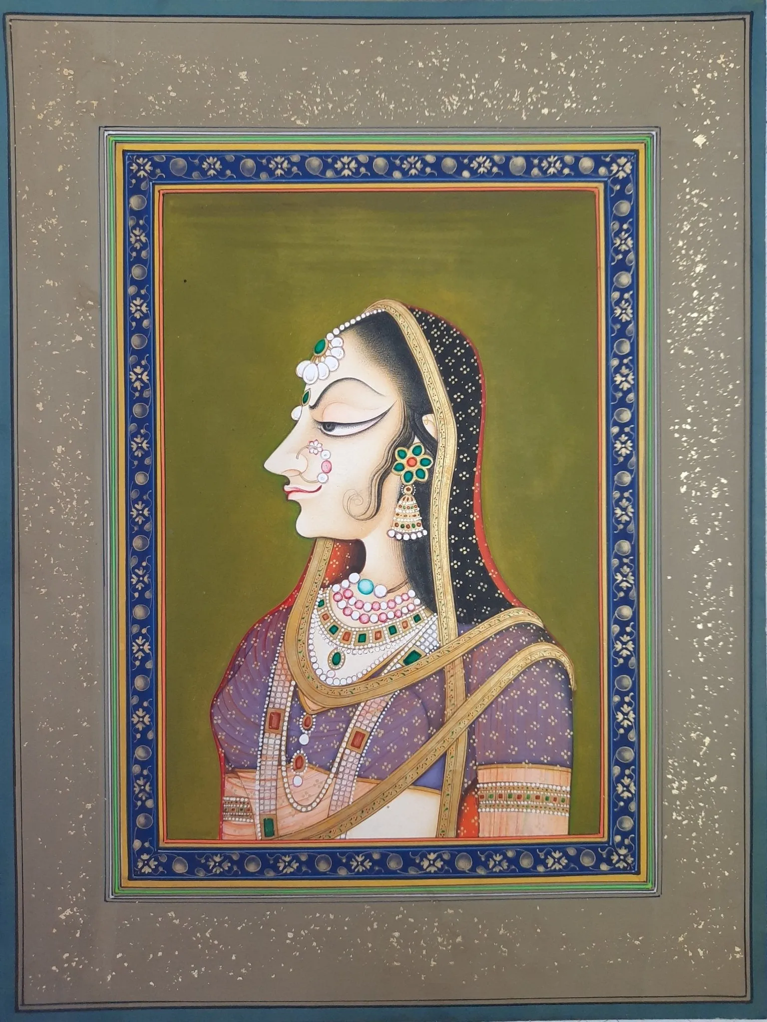 Bani Thani and Raja Samant in Miniature Painting Set by Mohan Prajapati