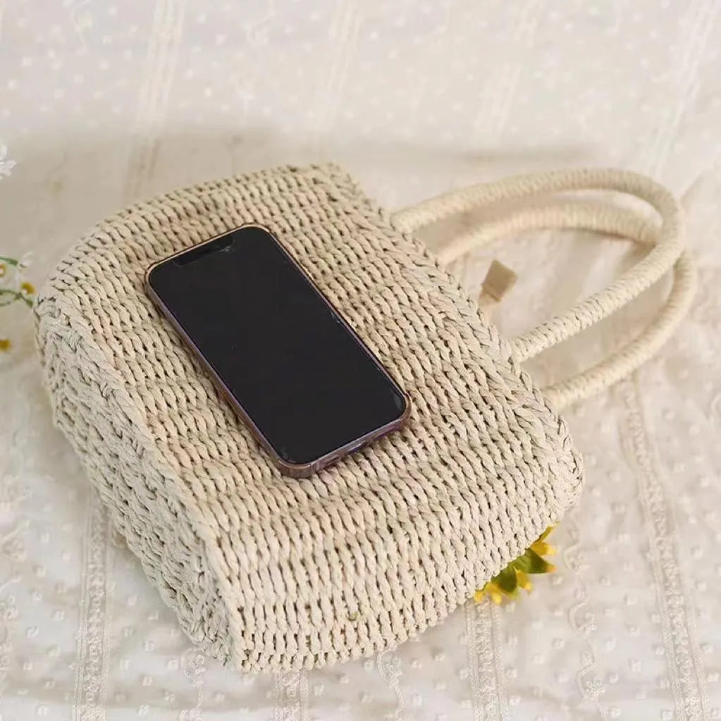 (BFM)Xiaogui~Daily Lolita Bag Sunflower Straw Shopping Bag