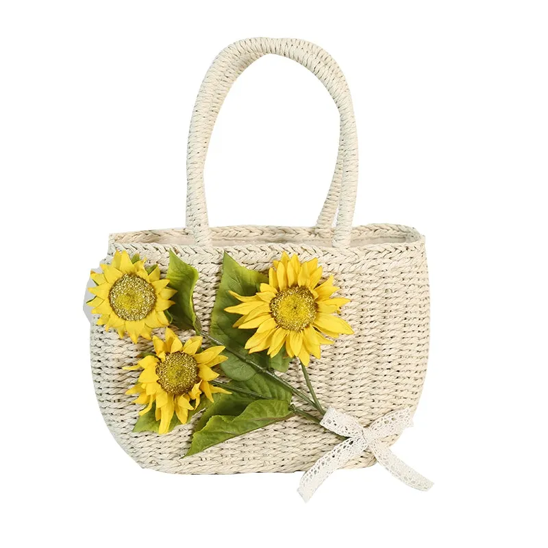 (BFM)Xiaogui~Daily Lolita Bag Sunflower Straw Shopping Bag