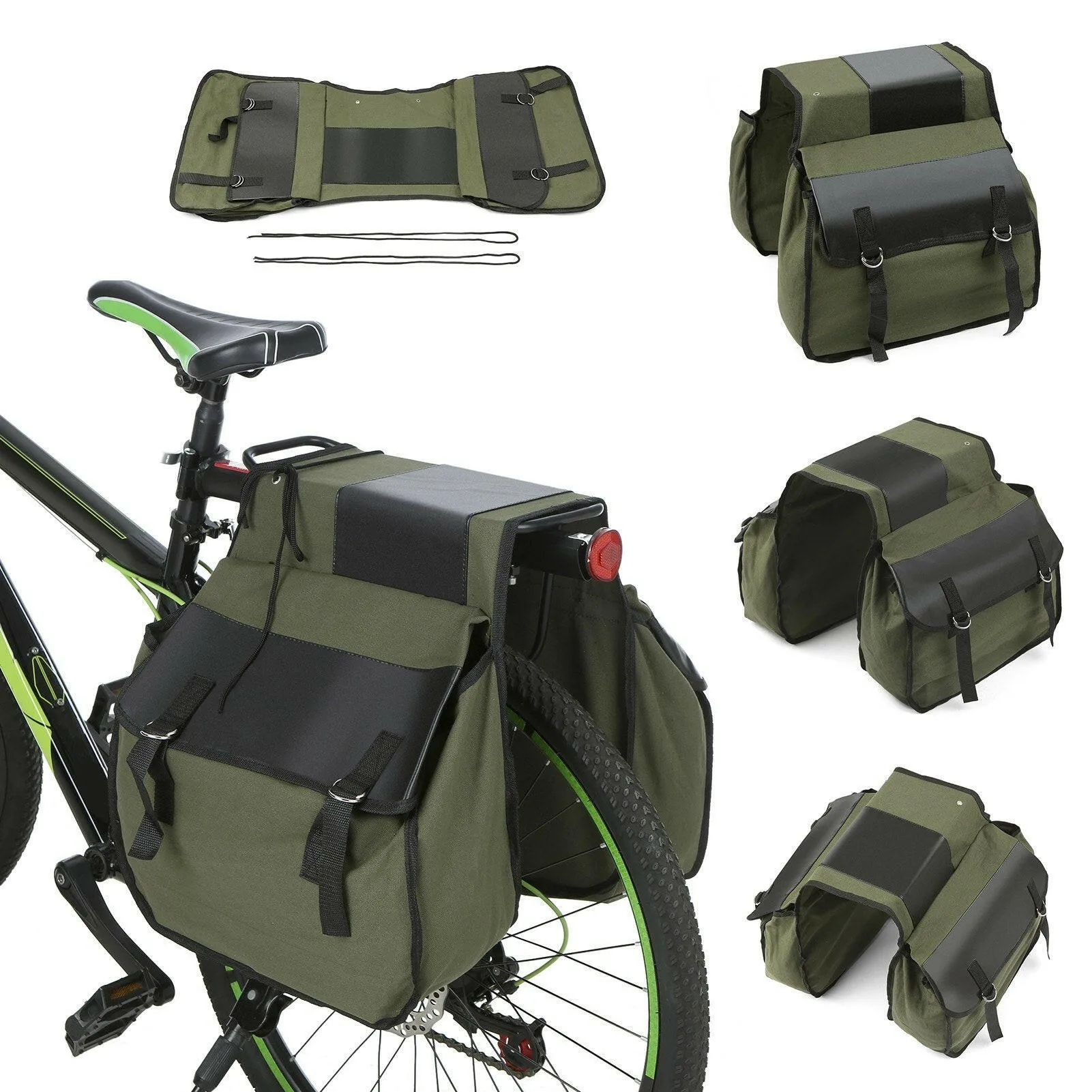 Bike Rear Seat Bag Bicycle Trunk Bag Cycling Rear Rack Double Pannier Bag