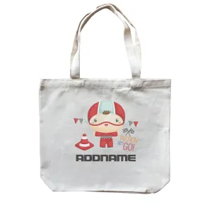 Birthday Cars Race Racer Boy Ready Set Go Addname Canvas Bag