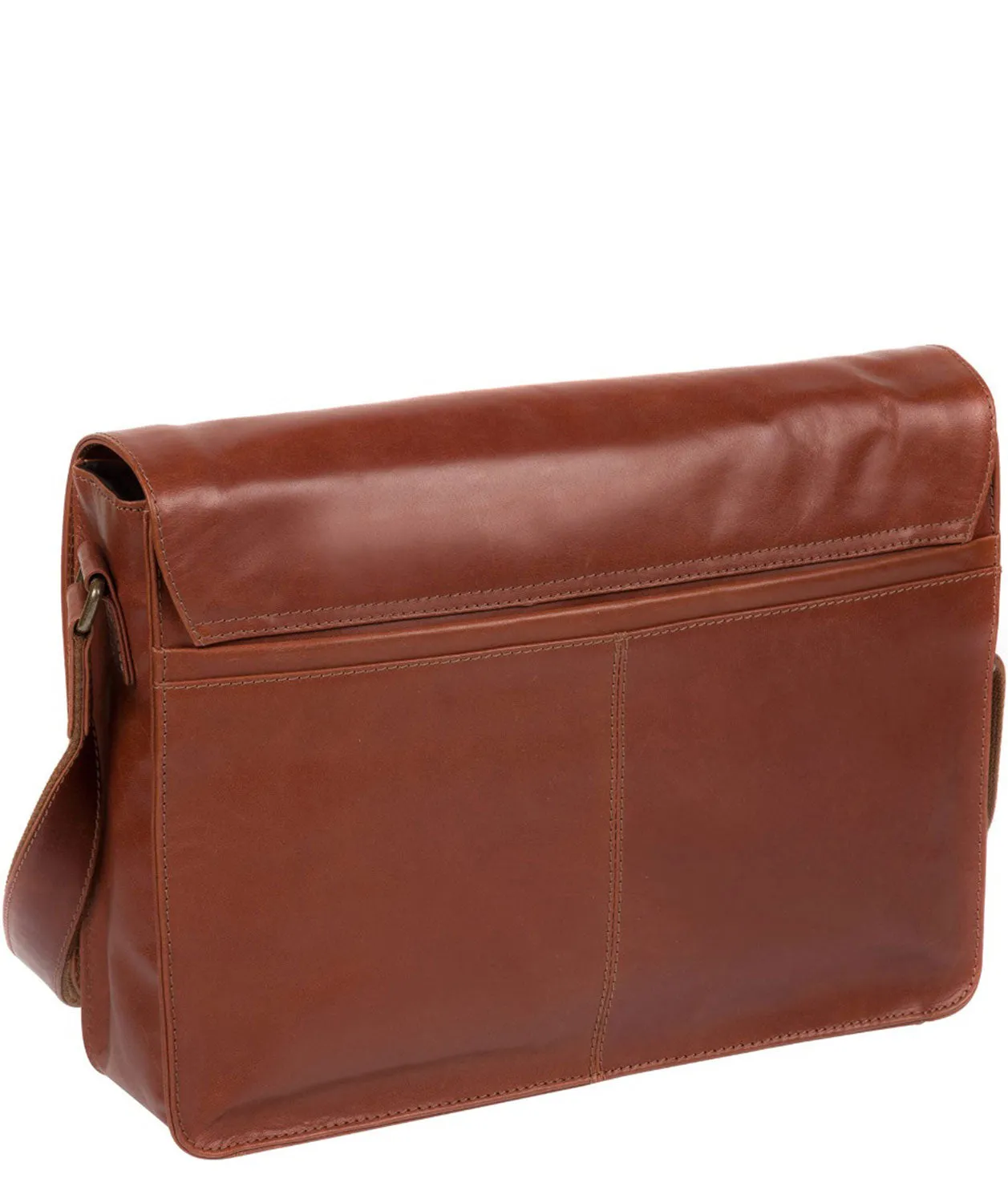 'Bolt' Conker Brown Leather Messenger Bag