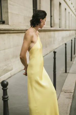 Bonnie dress | Yellow - Crepe Silk