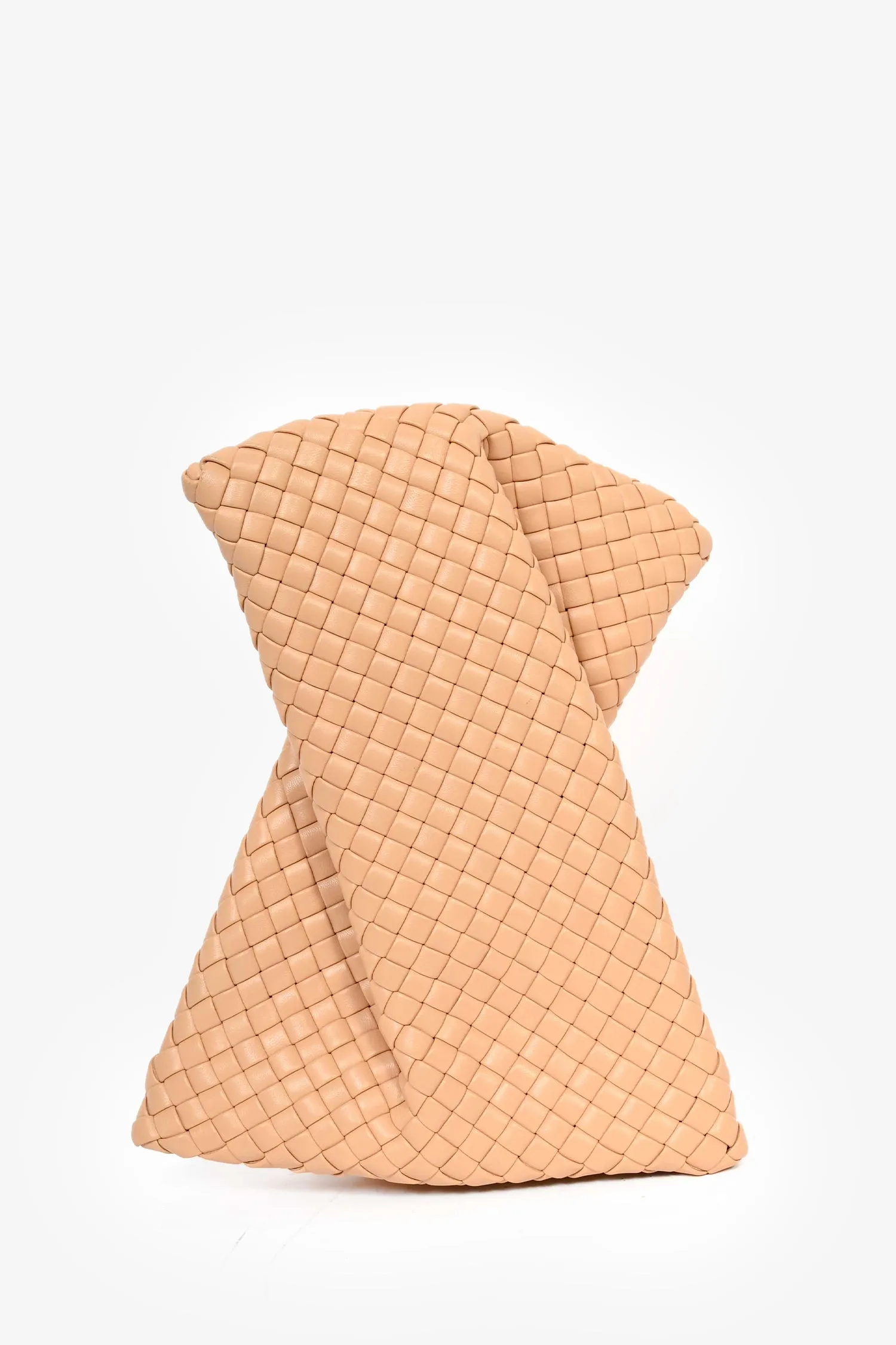 Bottega Veneta Beige Intrecciato Crisscross Clutch