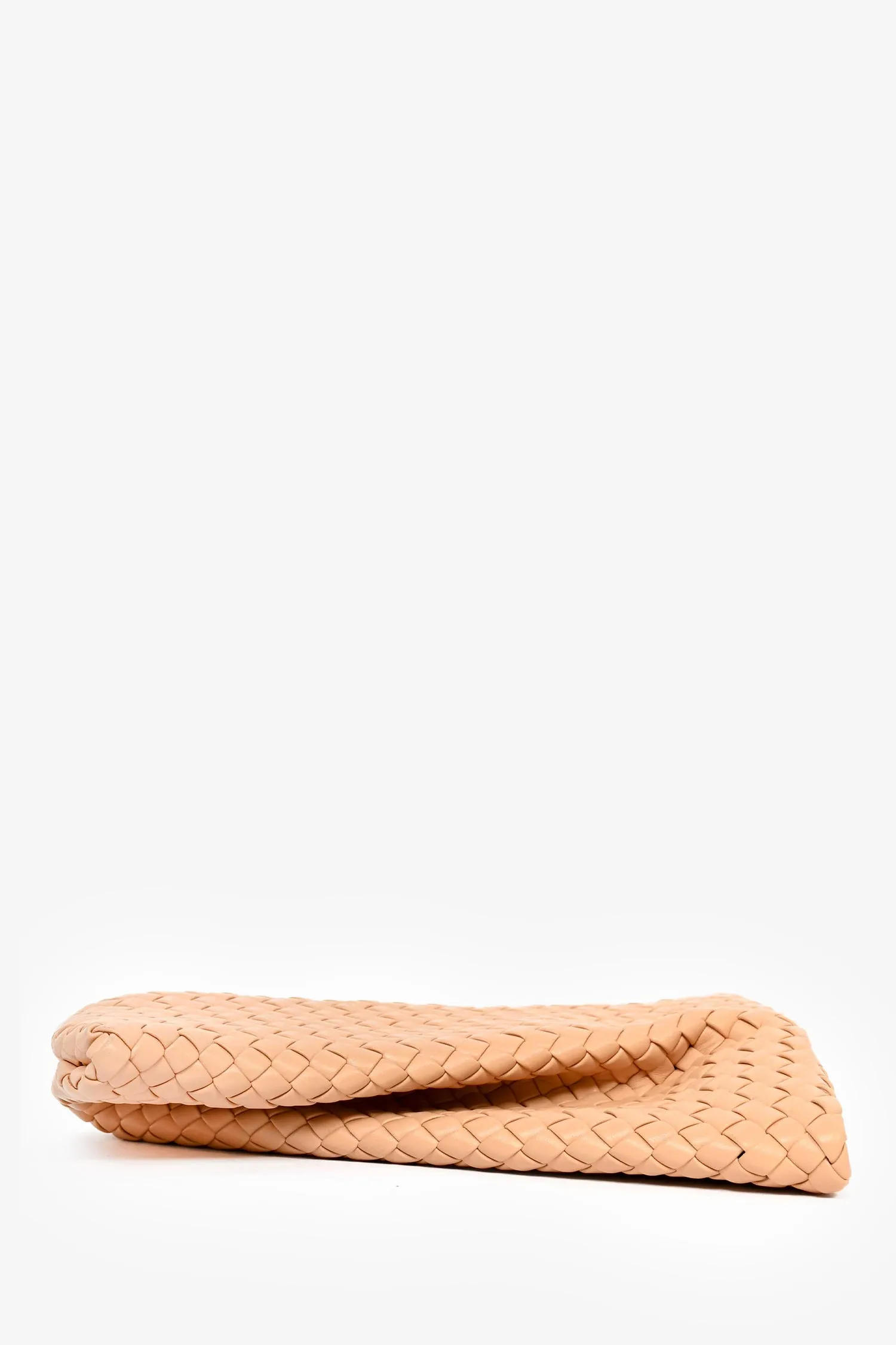 Bottega Veneta Beige Intrecciato Crisscross Clutch