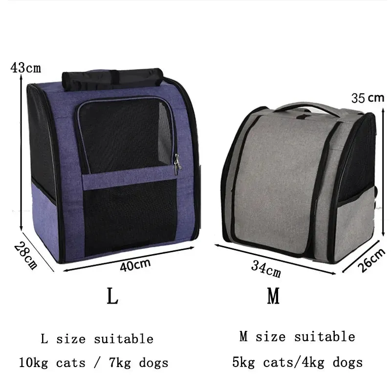 Breathable Cat and Small Dog Backpack - Portable Travel Carrier with Large Viewing Window