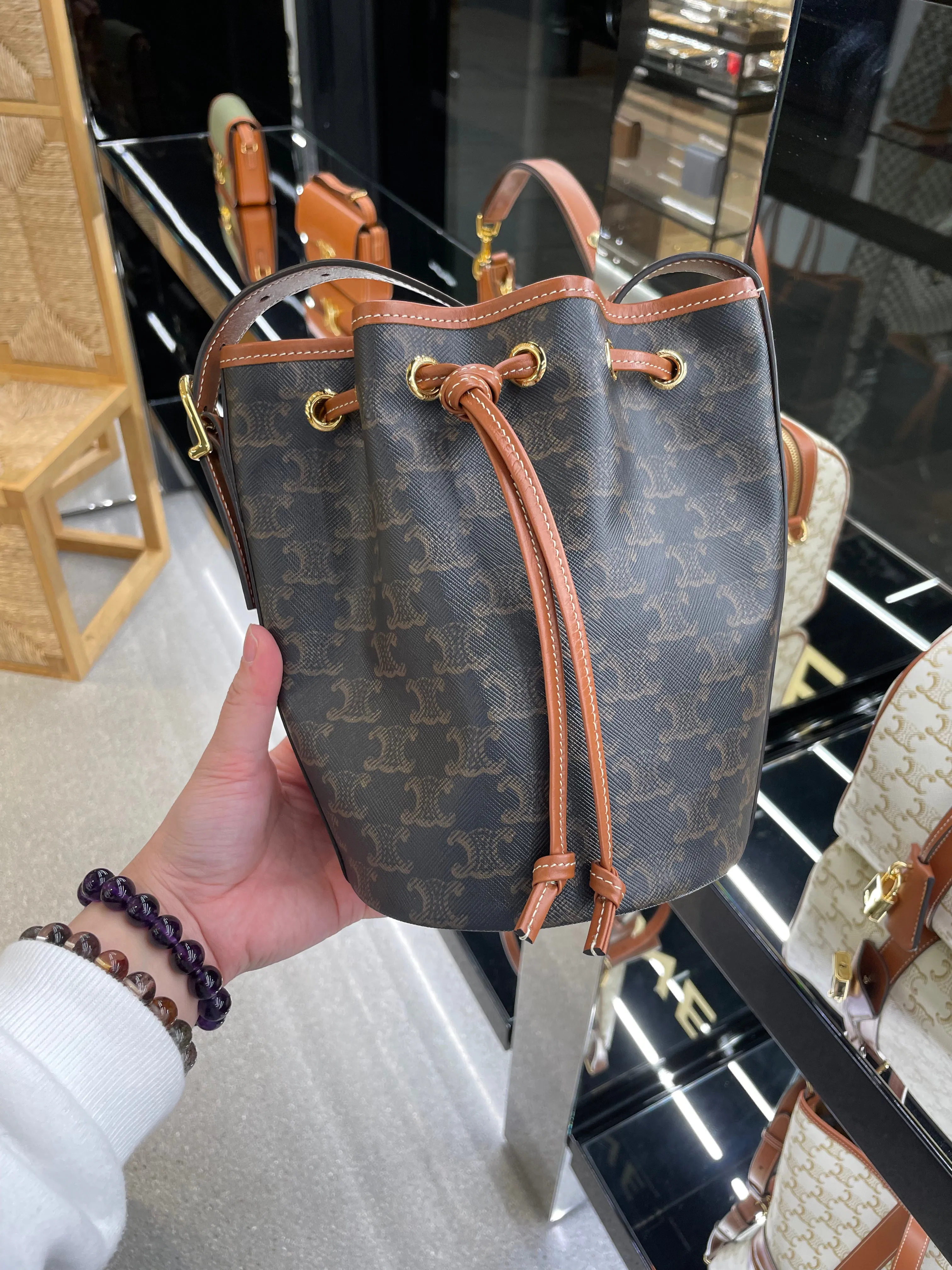 Celine triomphe bucket bag small