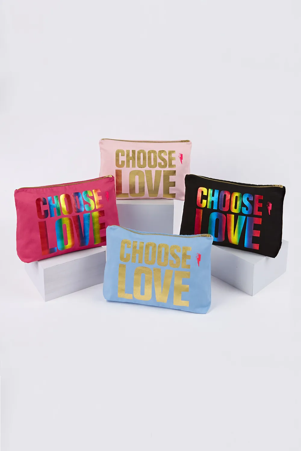 CHOOSE LOVE Chambray with Gold Foil Swag Bag