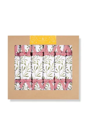 Christmas Crackers with 'Mistletoe' print (set of 6)