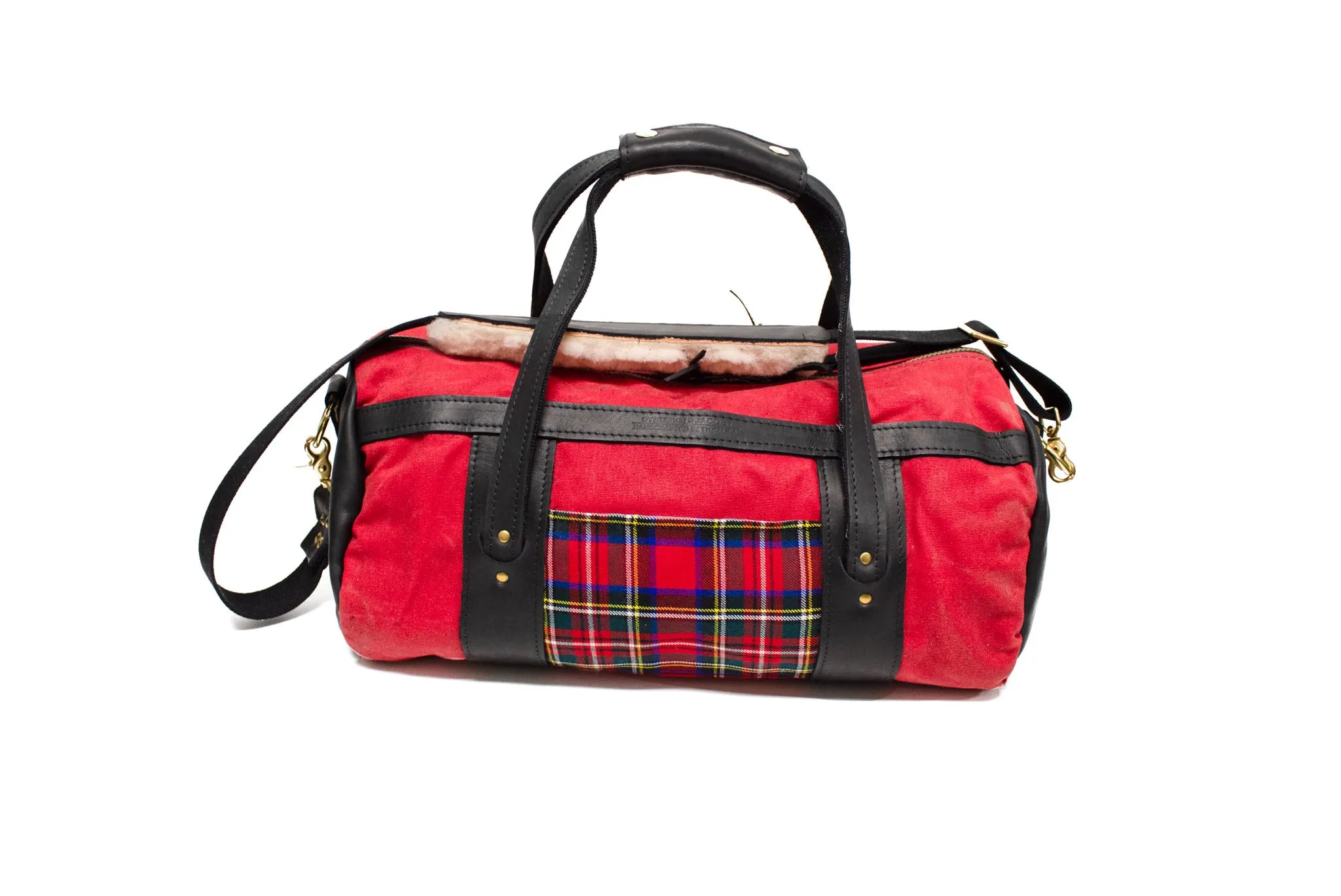 Club Duffel Bag- Stewart Prince Charles Tartan with Red