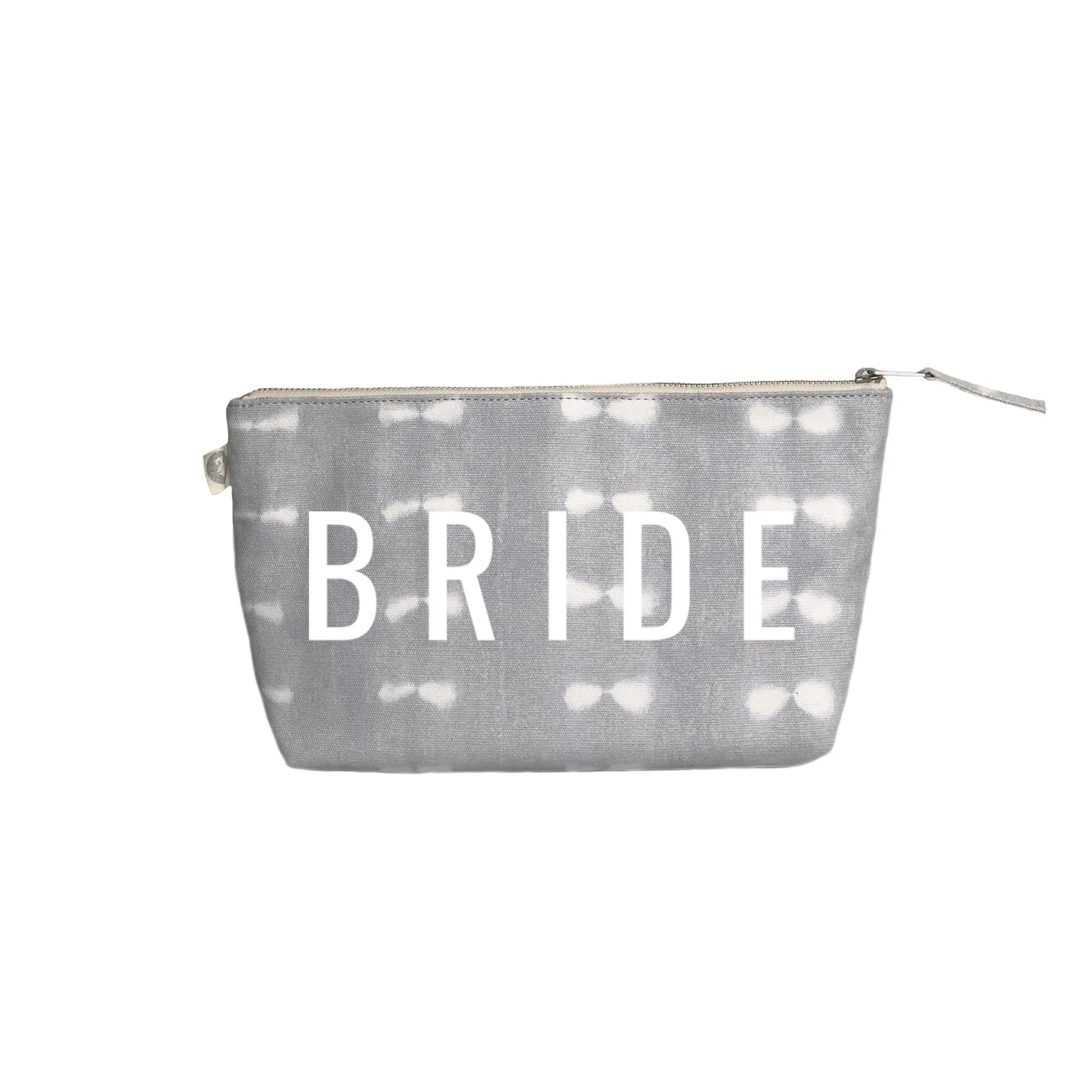 Clutch Bag: Grey Shibori with White Matte BRIDE