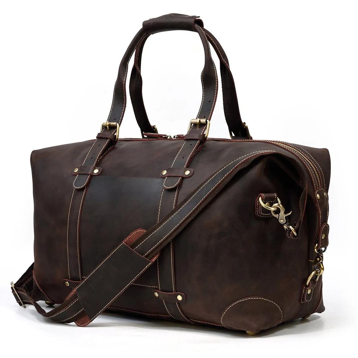 Crazy Horse Travel Weekender Leather Duffel Bag