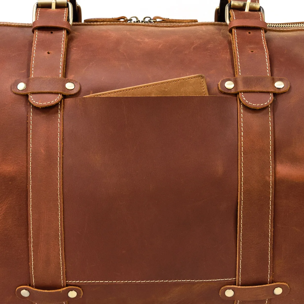 Crazy Horse Travel Weekender Leather Duffel Bag