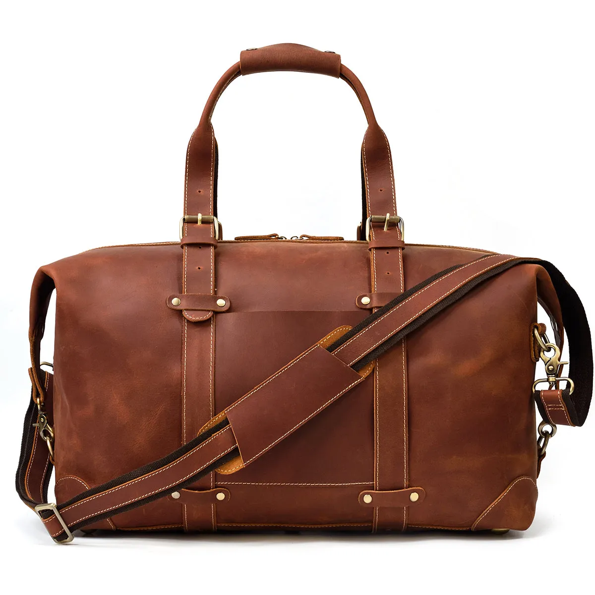 Crazy Horse Travel Weekender Leather Duffel Bag