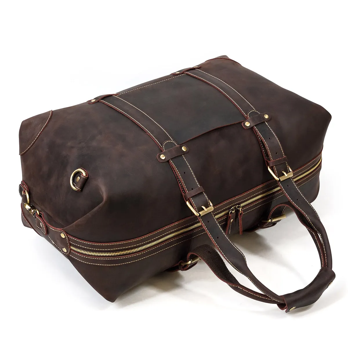 Crazy Horse Travel Weekender Leather Duffel Bag