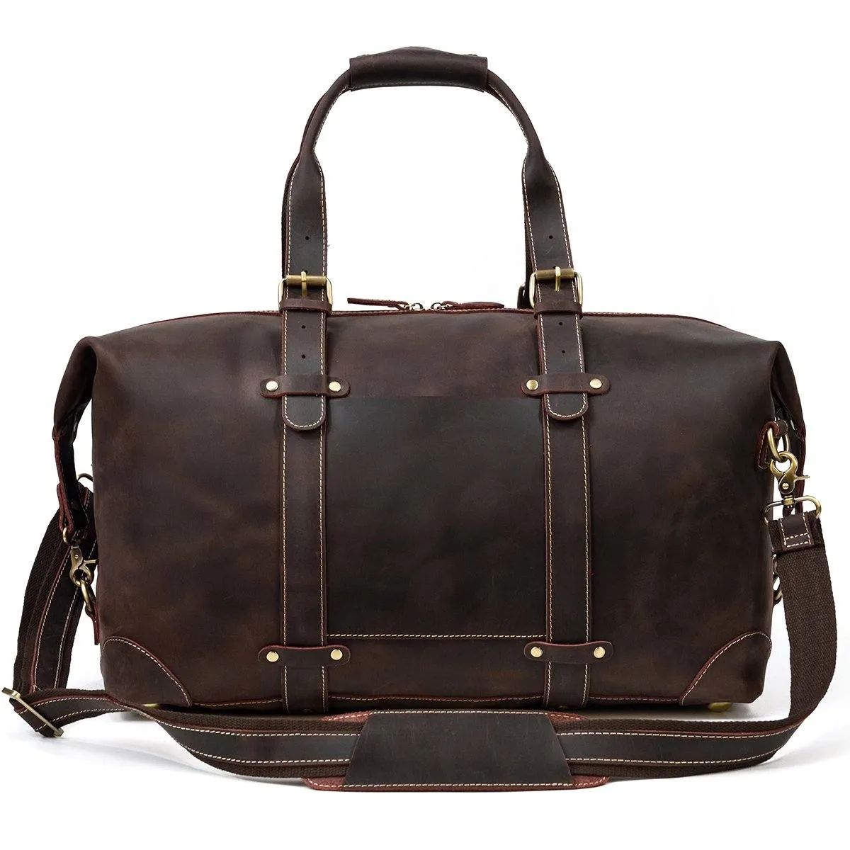 Crazy Horse Travel Weekender Leather Duffel Bag