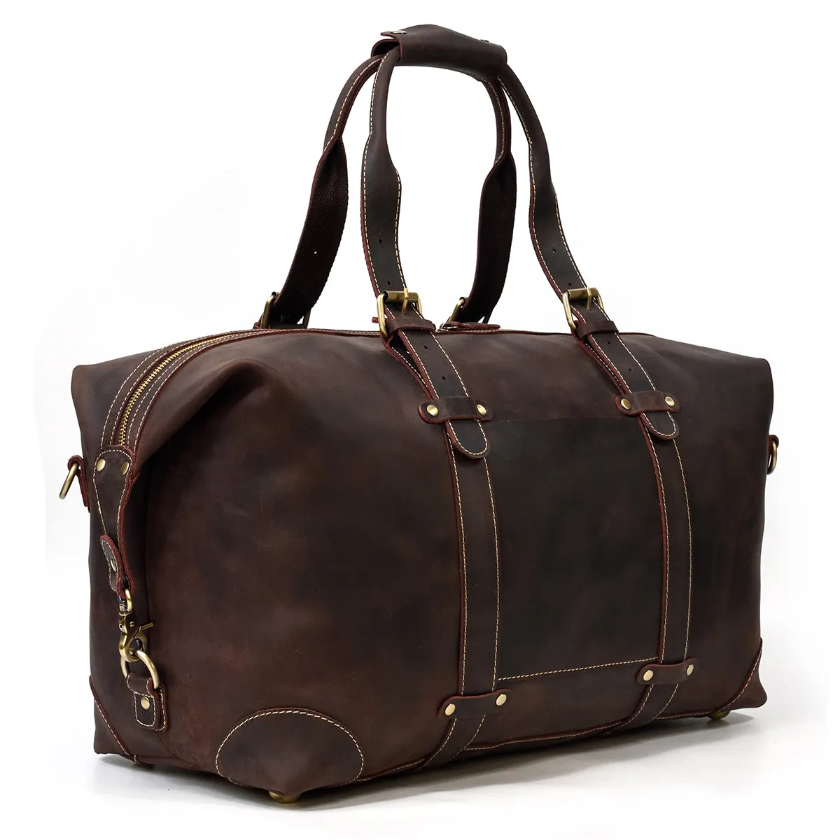 Crazy Horse Travel Weekender Leather Duffel Bag