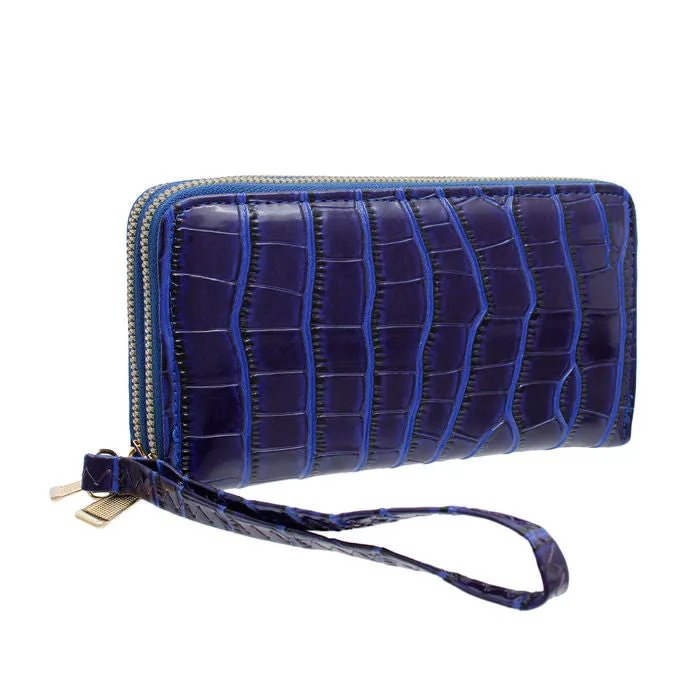 Croc Double Zipper Wallet