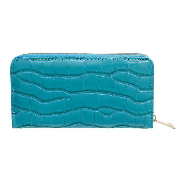 Croc Double Zipper Wallet