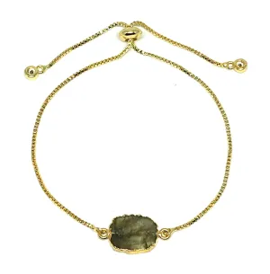 Electroform Stone Pull Bracelet: Labradorite (PBT748LD) Also on Gunmetal Chain