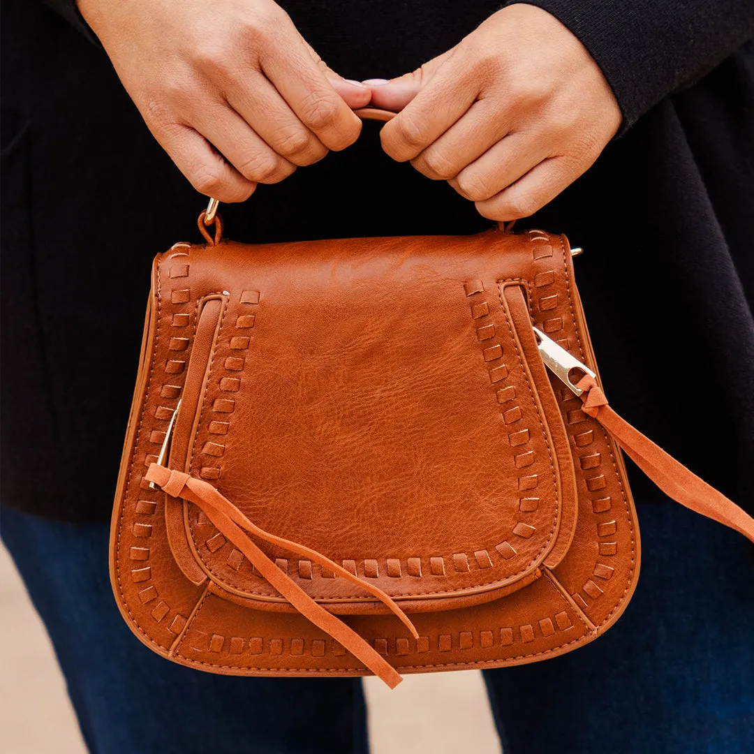 Feels Like Fun Tan Brown Mini Saddle Purse