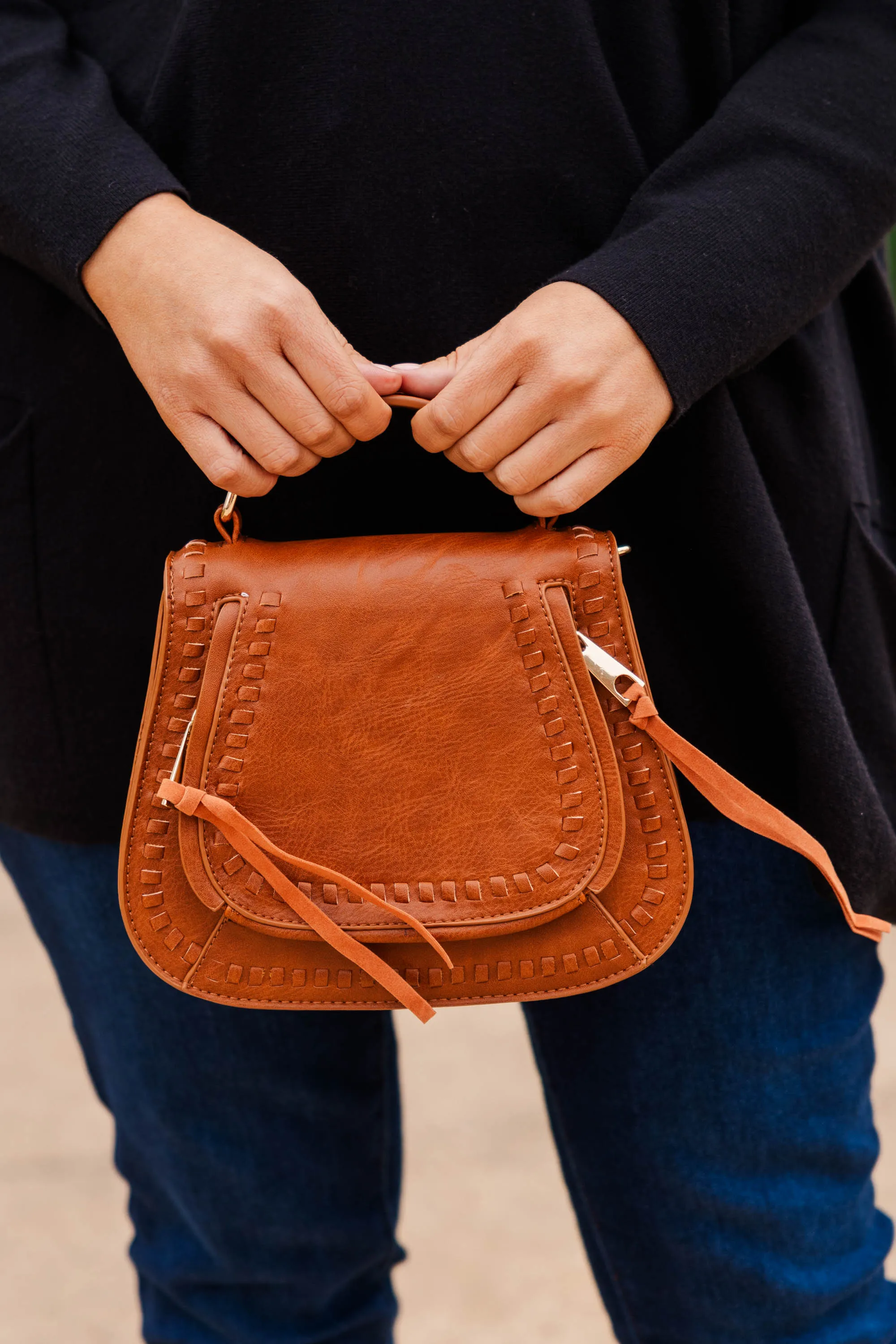 Feels Like Fun Tan Brown Mini Saddle Purse