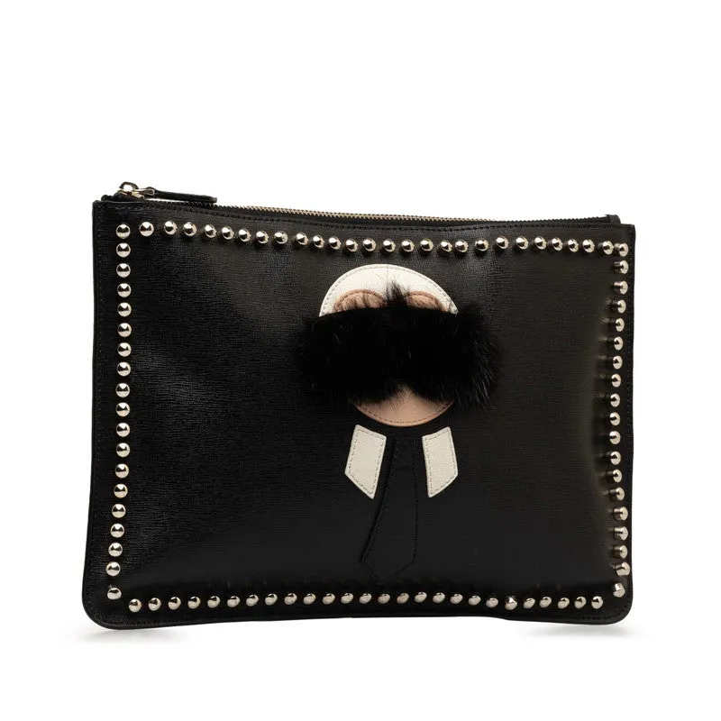 Fendi Karl Lagerfeld Leather Clutch Bag