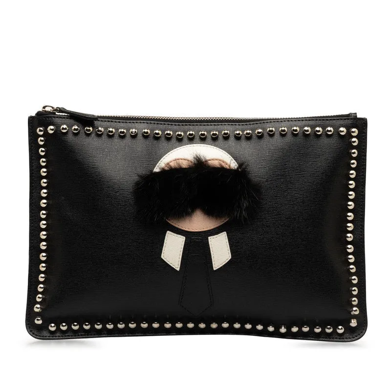 Fendi Karl Lagerfeld Leather Clutch Bag