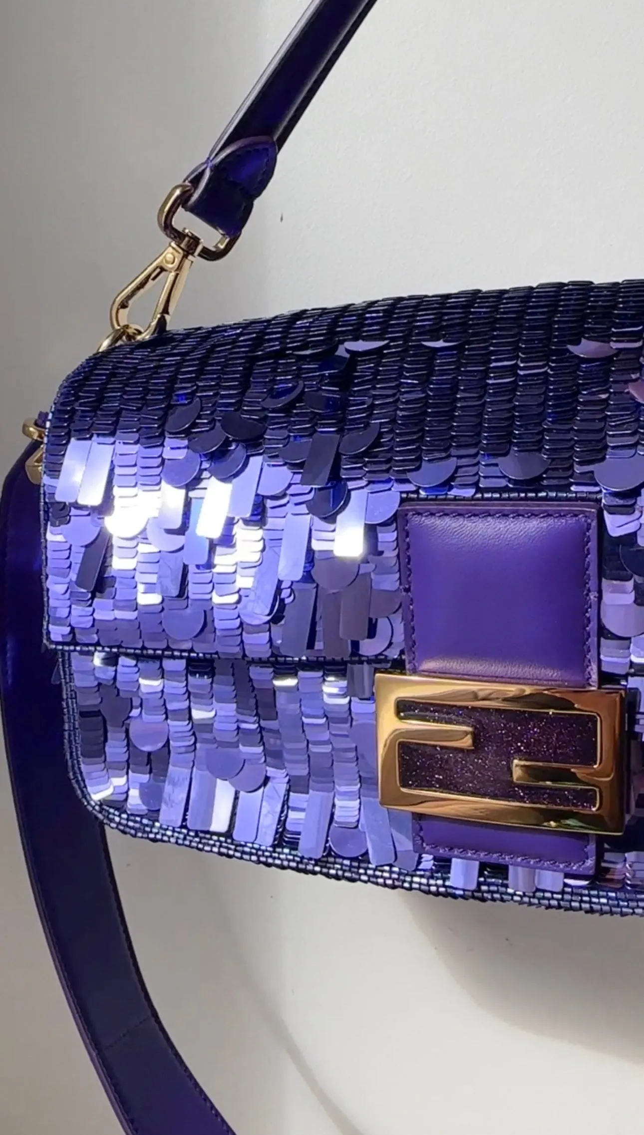 Fendi Purple Sequin Baguette 25th Anniversary