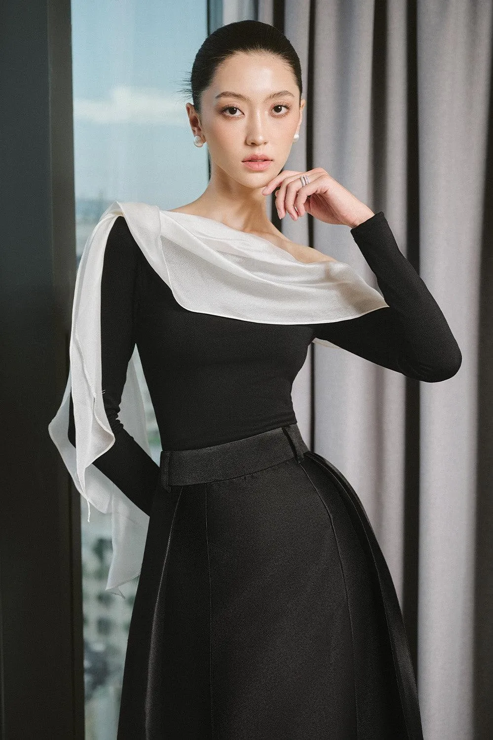 Flow Bodycon Long Sleeved Cotton Spandex Top