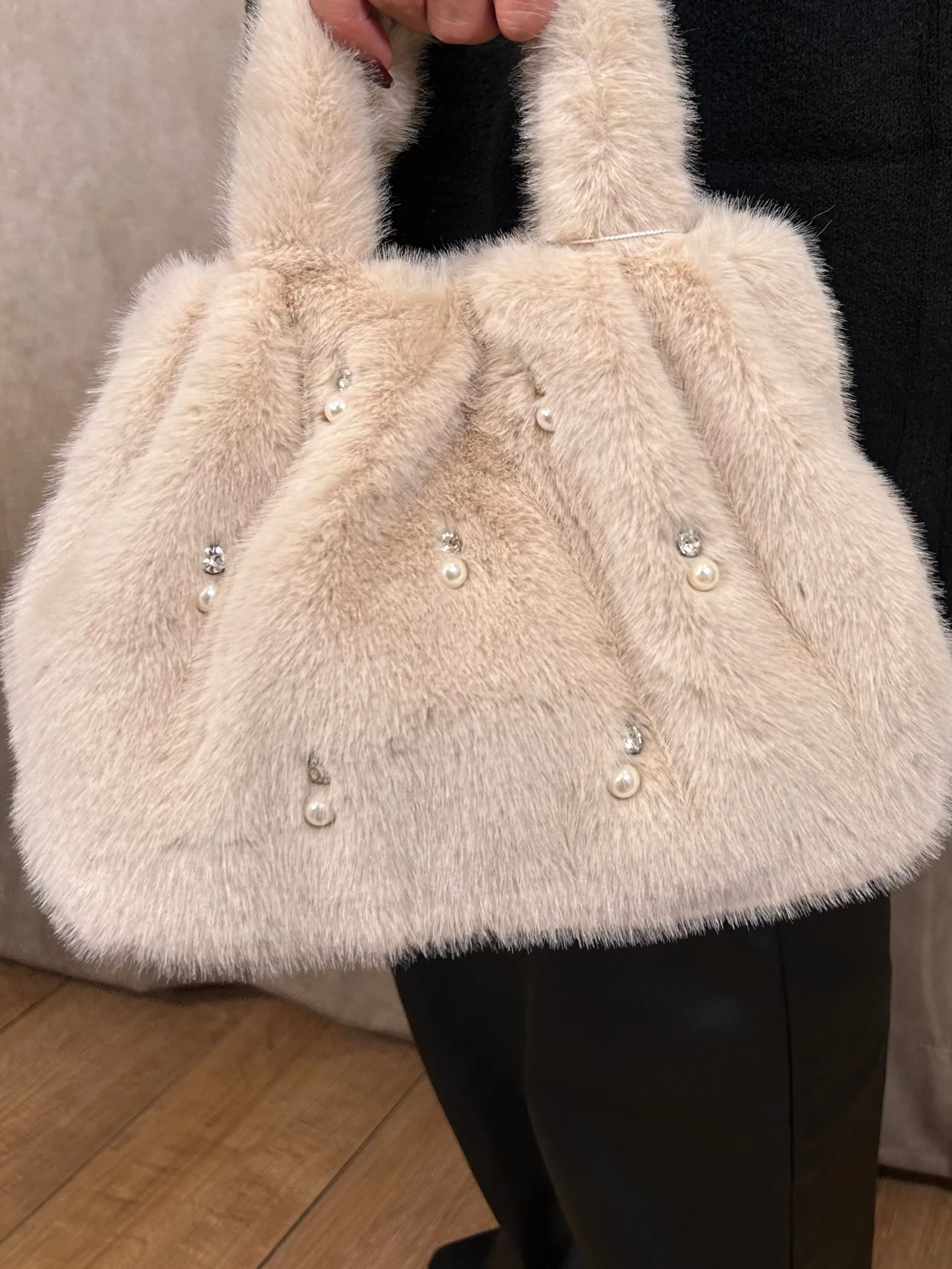 Fur and Pearl Bag