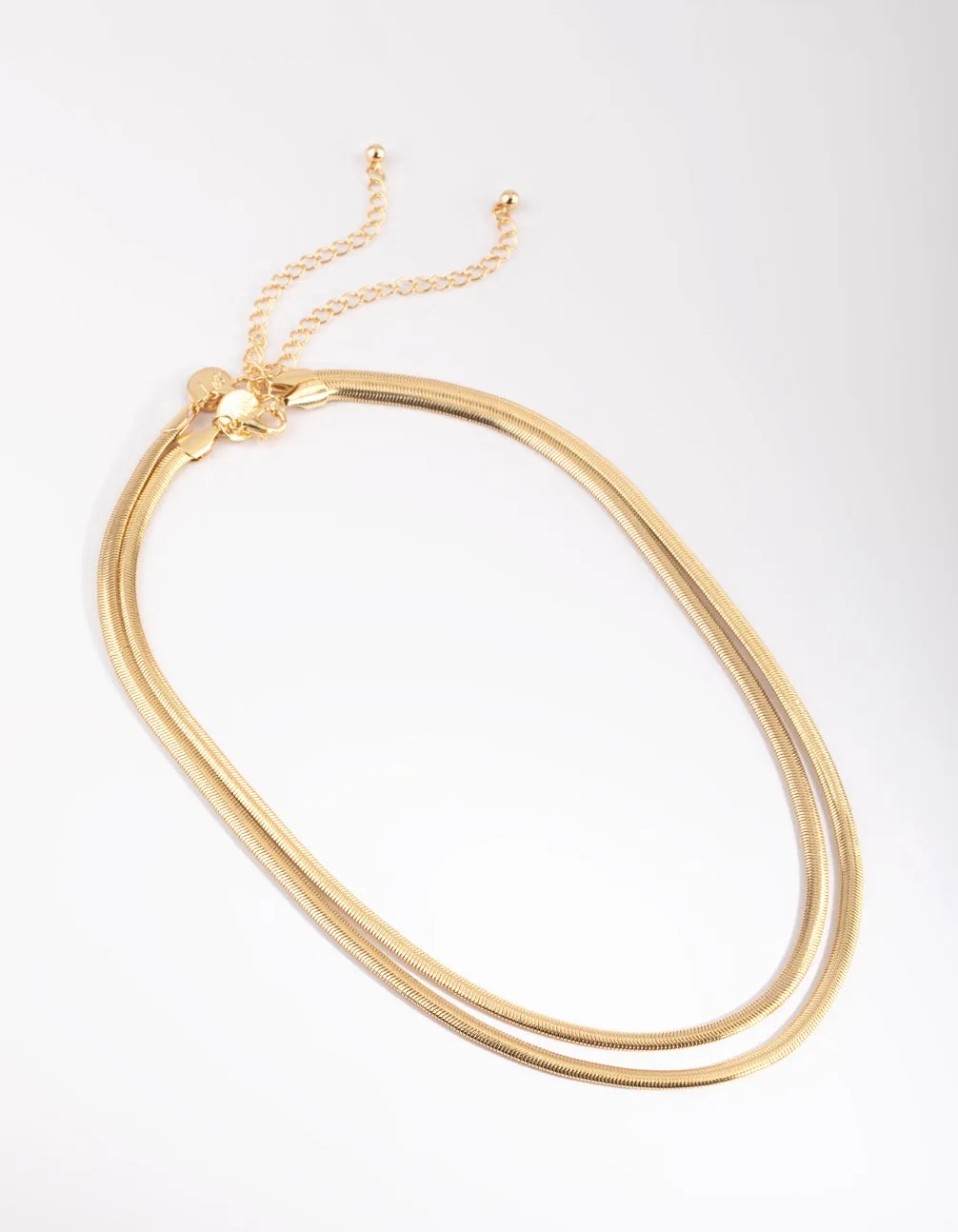 Gold Plated Layered Snake Chain Necklace