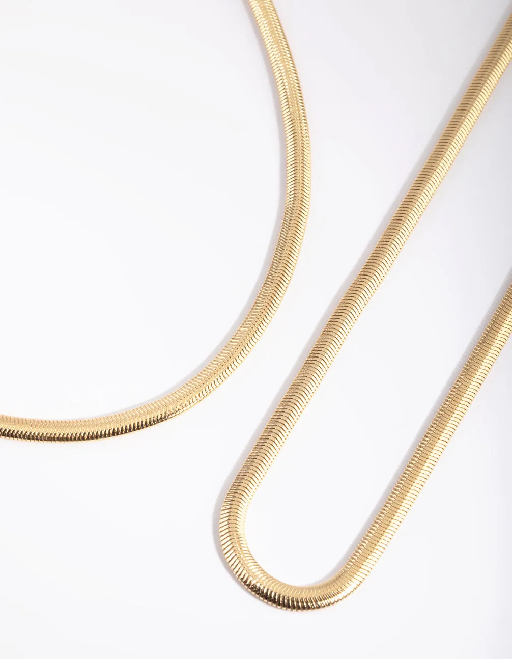 Gold Plated Layered Snake Chain Necklace