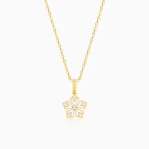 Gold Radiant Petals Diamond Pendant