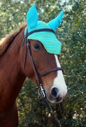 Green and Aqua Mini Stripe Fly Bonnet