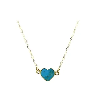 Heart: Semi Precious Stone Necklace: Turquoise (NGCH67TQ)