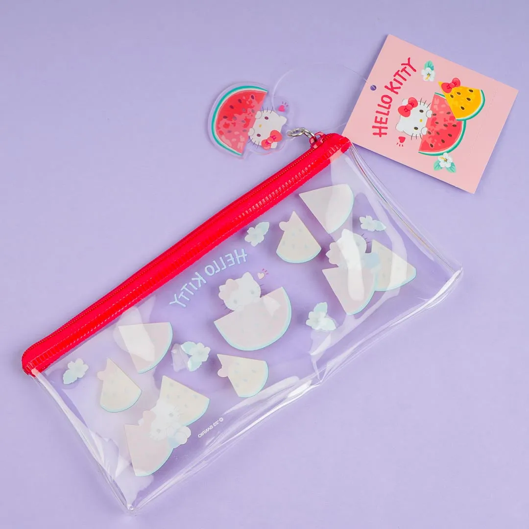 Hello Kitty & Watermelon Flat Clear Pen Case