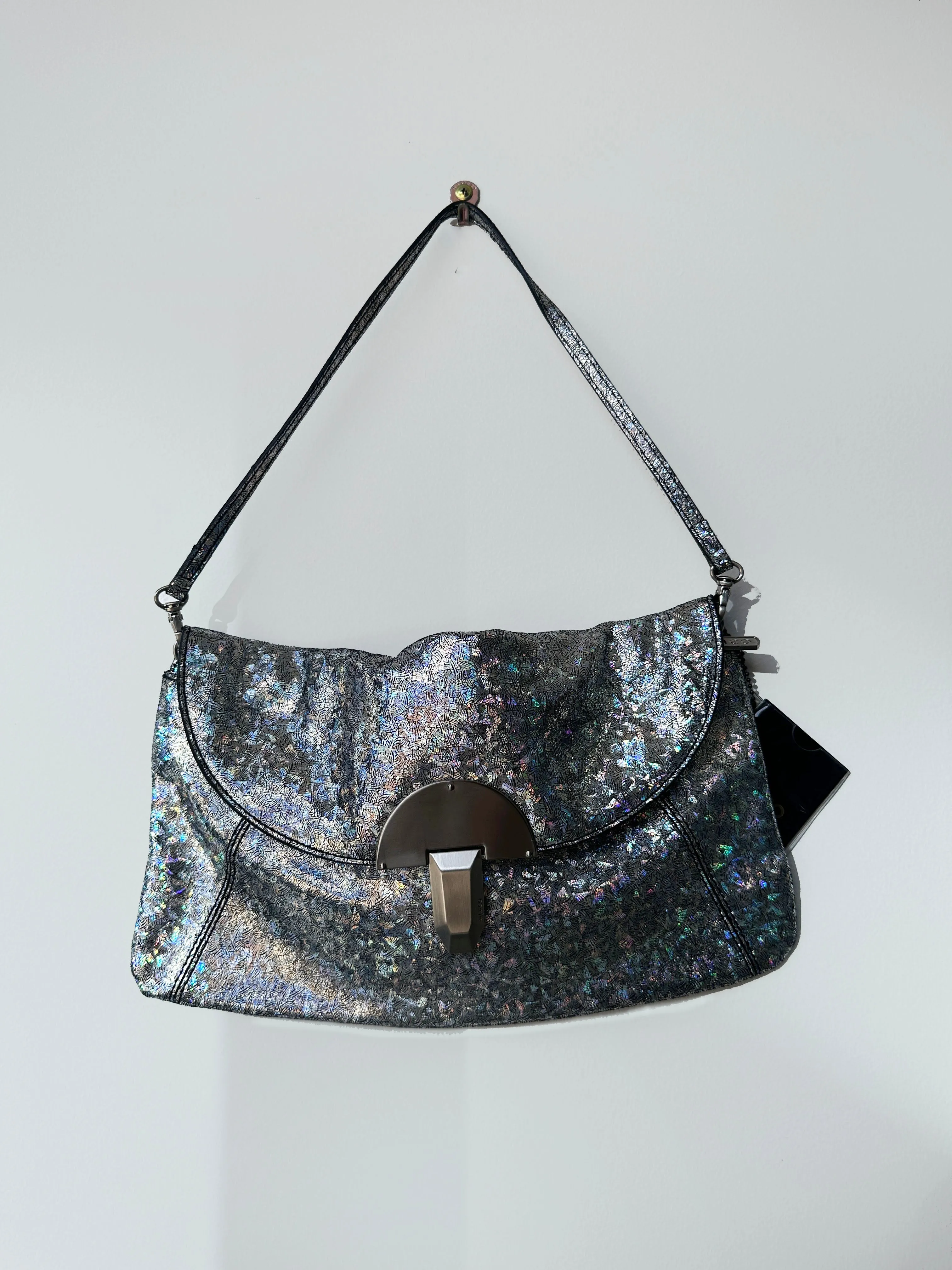 Holographic Clutch Bag with Strap