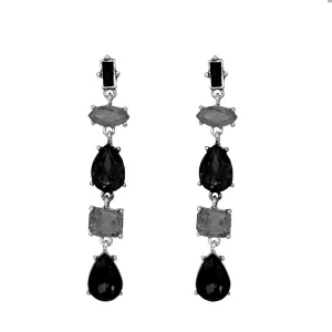 Joker & Witch Lucent Black Crystal Drop Earrings for Women