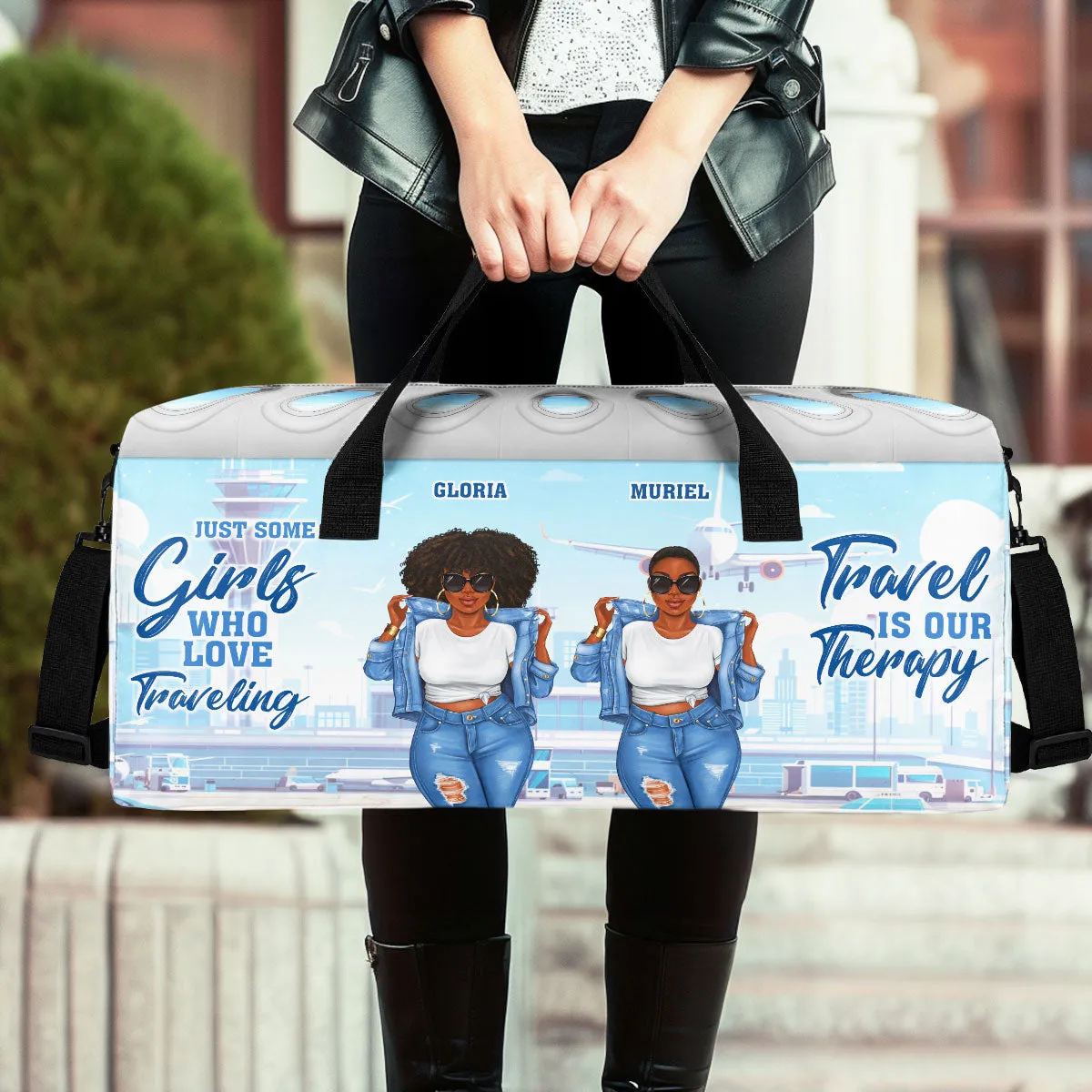 Just A Girl Who Loves Traveling - Personalized Minimalist Duffle Bag SBMDBN50